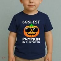 Cute Halloween Kids Coolest Pumpkin In The Patch Glasses Teens Gift Toddler T-Shirt thumb 2
