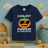 Cute Halloween Kids Coolest Pumpkin In The Patch Glasses Teens Gift Toddler T-Shirt thumb 3
