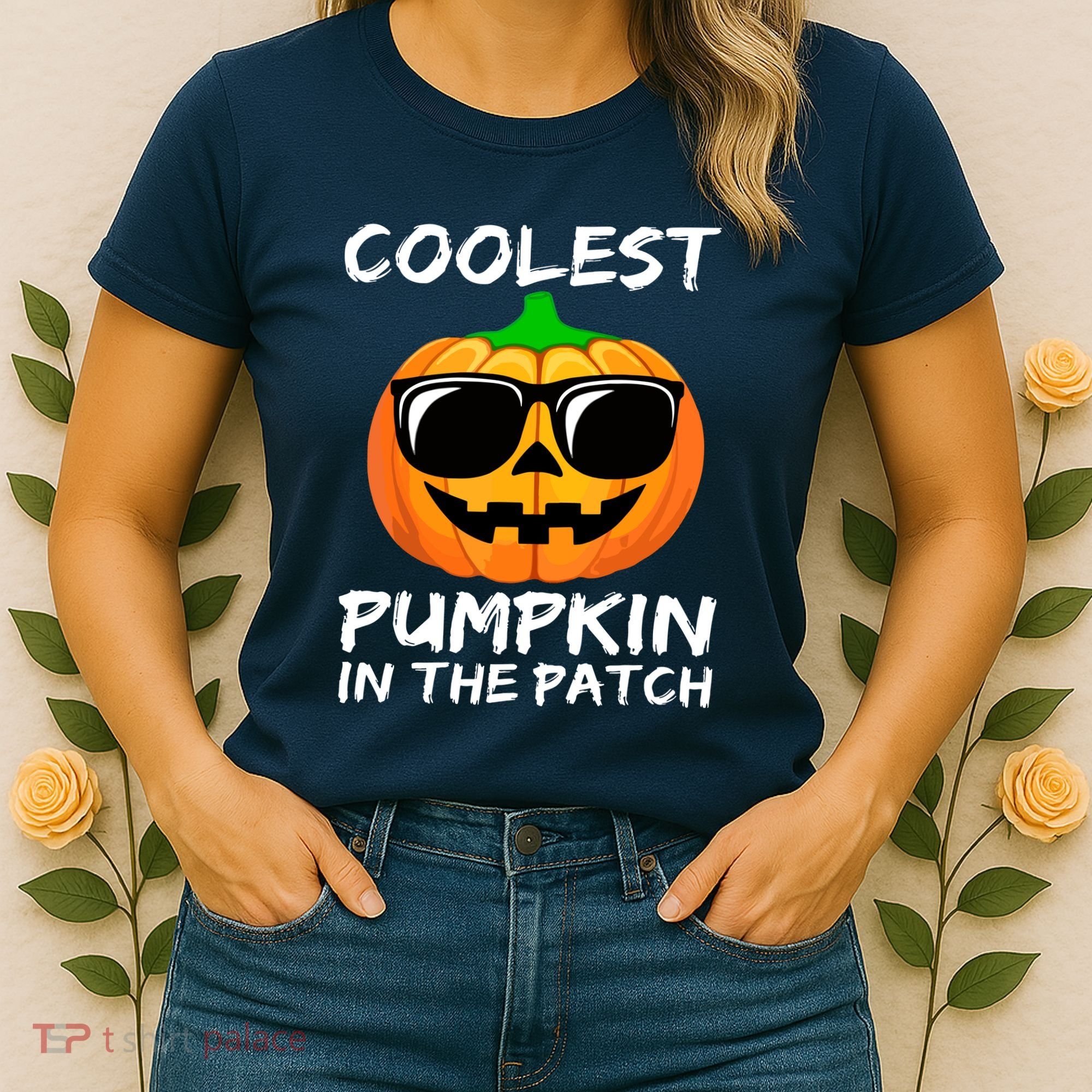 Cute Halloween Kids Coolest Pumpkin In The Patch Glasses Teens Gift Women's T-Shirt