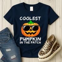 Cute Halloween Kids Coolest Pumpkin In The Patch Glasses Teens Gift Women's T-Shirt thumb 3
