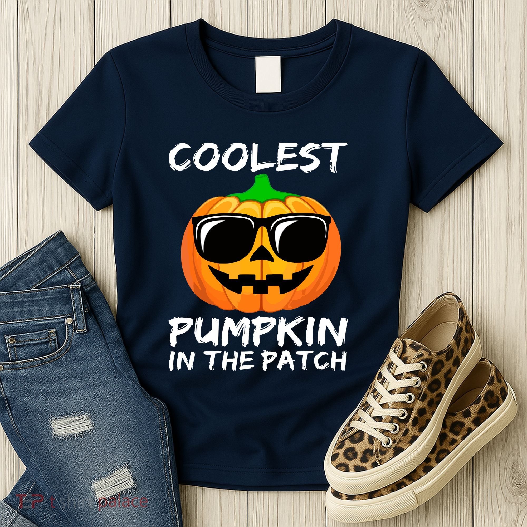 Cute Halloween Kids Coolest Pumpkin In The Patch Glasses Teens Gift Women's T-Shirt