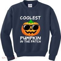 Cute Halloween Kids Coolest Pumpkin In The Patch Glasses Teens Gift Kids Sweatshirt thumb 0