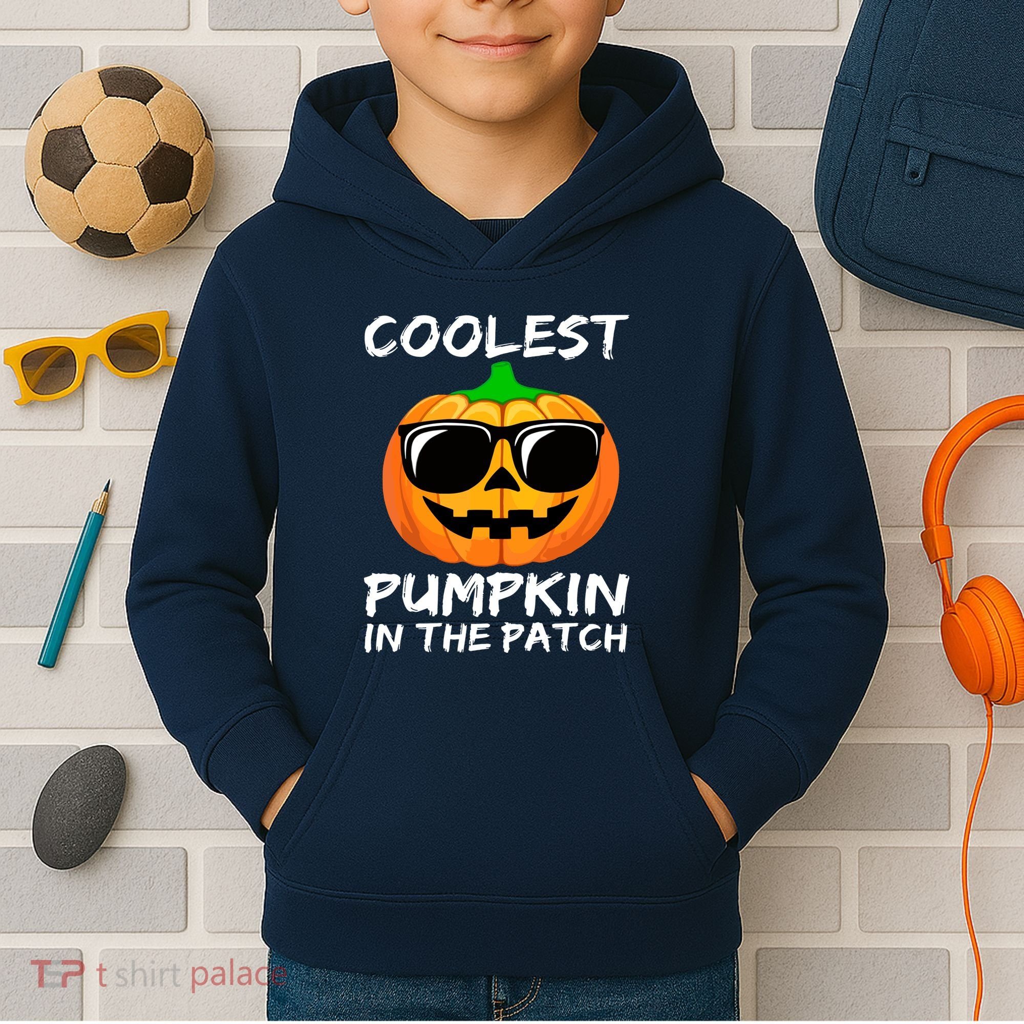 Cute Halloween Kids Coolest Pumpkin In The Patch Glasses Teens Gift Kids Hoodie