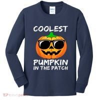 Cute Halloween Kids Coolest Pumpkin In The Patch Glasses Teens Gift Kids Long Sleeve Shirt thumb 0