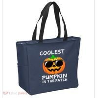 Cute Halloween Kids Coolest Pumpkin In The Patch Glasses Teens Gift Tote Bag thumb 2