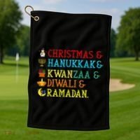 Christmas Hanukkah Kwanzaa Diwali Ramadan Golf Towel thumb 1