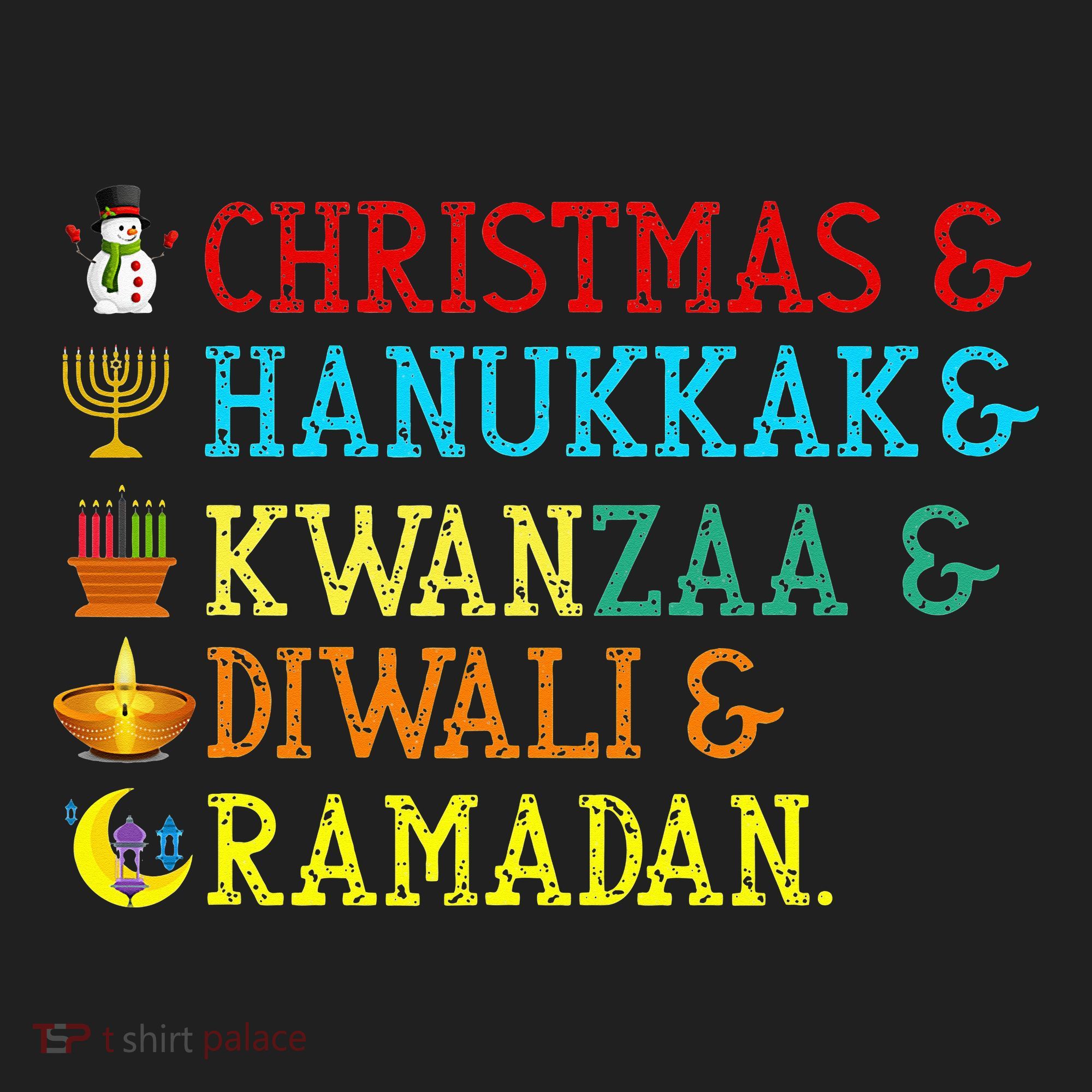 Christmas Hanukkah Kwanzaa Diwali Ramadan Golf Towel
