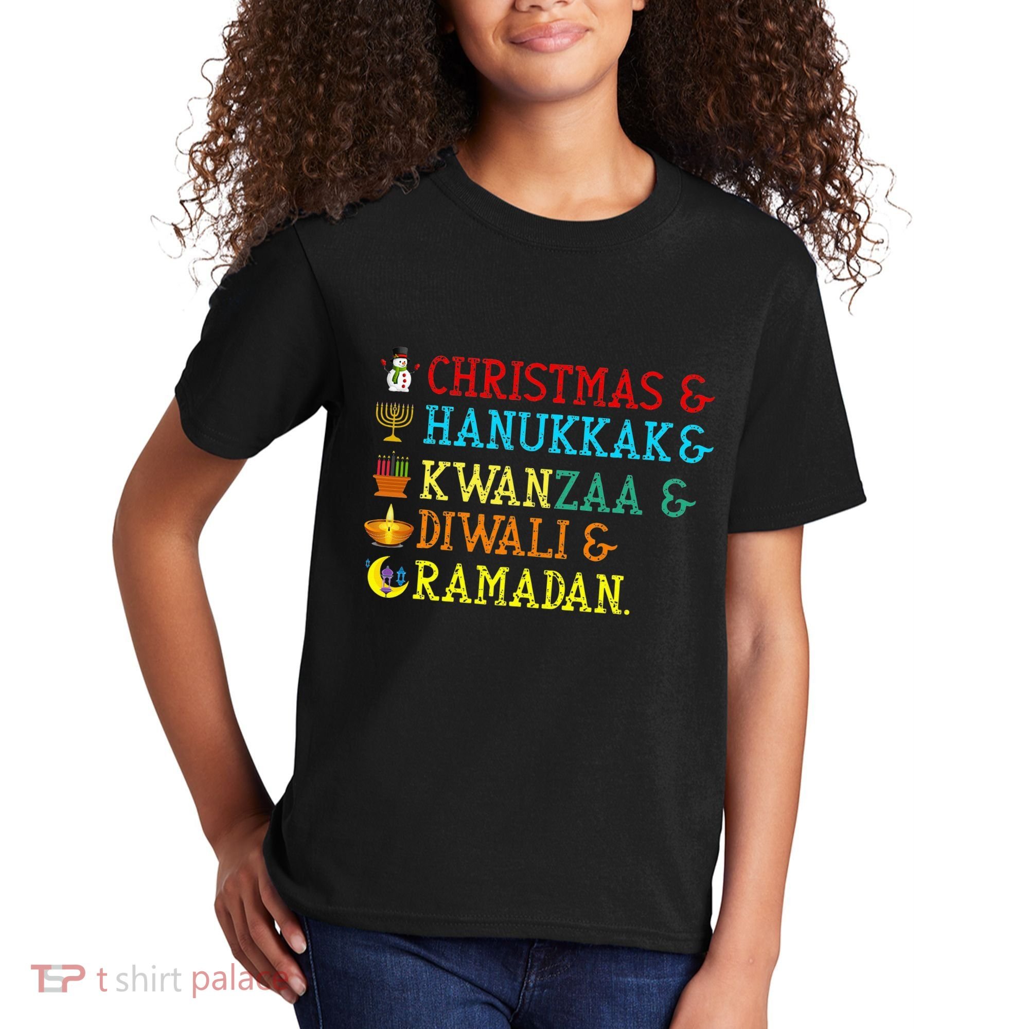 Christmas Hanukkah Kwanzaa Diwali Ramadan Kids T-Shirt