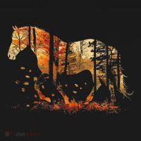 Cute Horse Lover Autumn Leaves Pony Animal Wildlife T-Shirt thumb 7