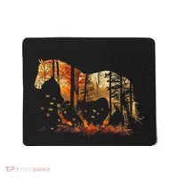 Cute Horse Lover Autumn Leaves Pony Animal Wildlife Mousepad thumb 0