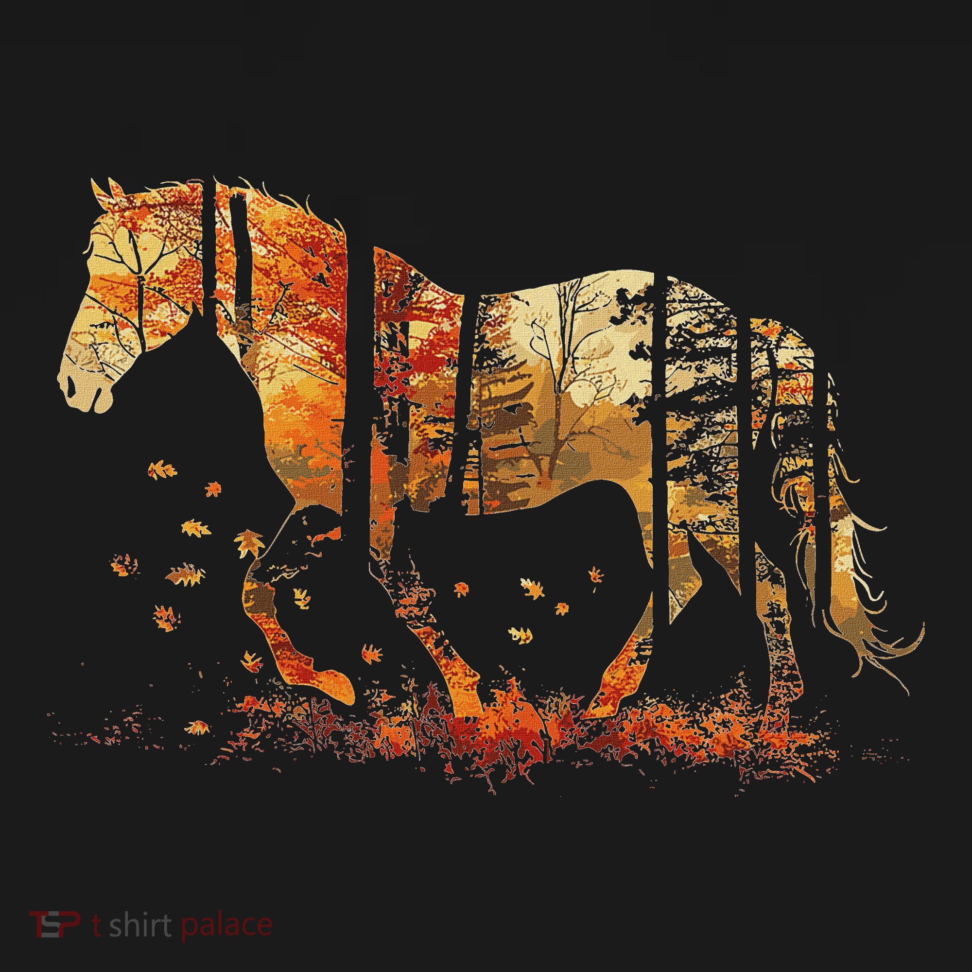Cute Horse Lover Autumn Leaves Pony Animal Wildlife Mousepad