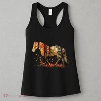 Cute Horse Lover Autumn Leaves Pony Animal Wildlife Women's Tank Top thumb 3