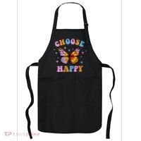 Choose Happy Letter Print Butterfly Women Inspirational Apron thumb 0
