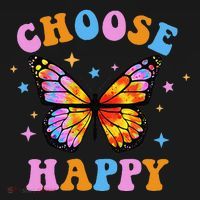 Choose Happy Letter Print Butterfly Women Inspirational Visor thumb 3