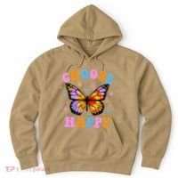 Choose Happy Letter Print Butterfly Women Inspirational Hoodie thumb 0