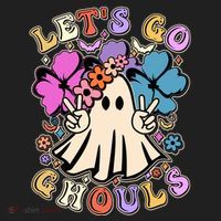 Cute Halloween Let's Go Ghouls Women's Sweatshirt thumb 2