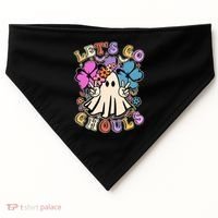 Cute Halloween Let's Go Ghouls USA-Made Doggie Bandana thumb 0