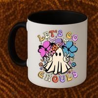 Cute Halloween Let's Go Ghouls Coffee Mug thumb 2