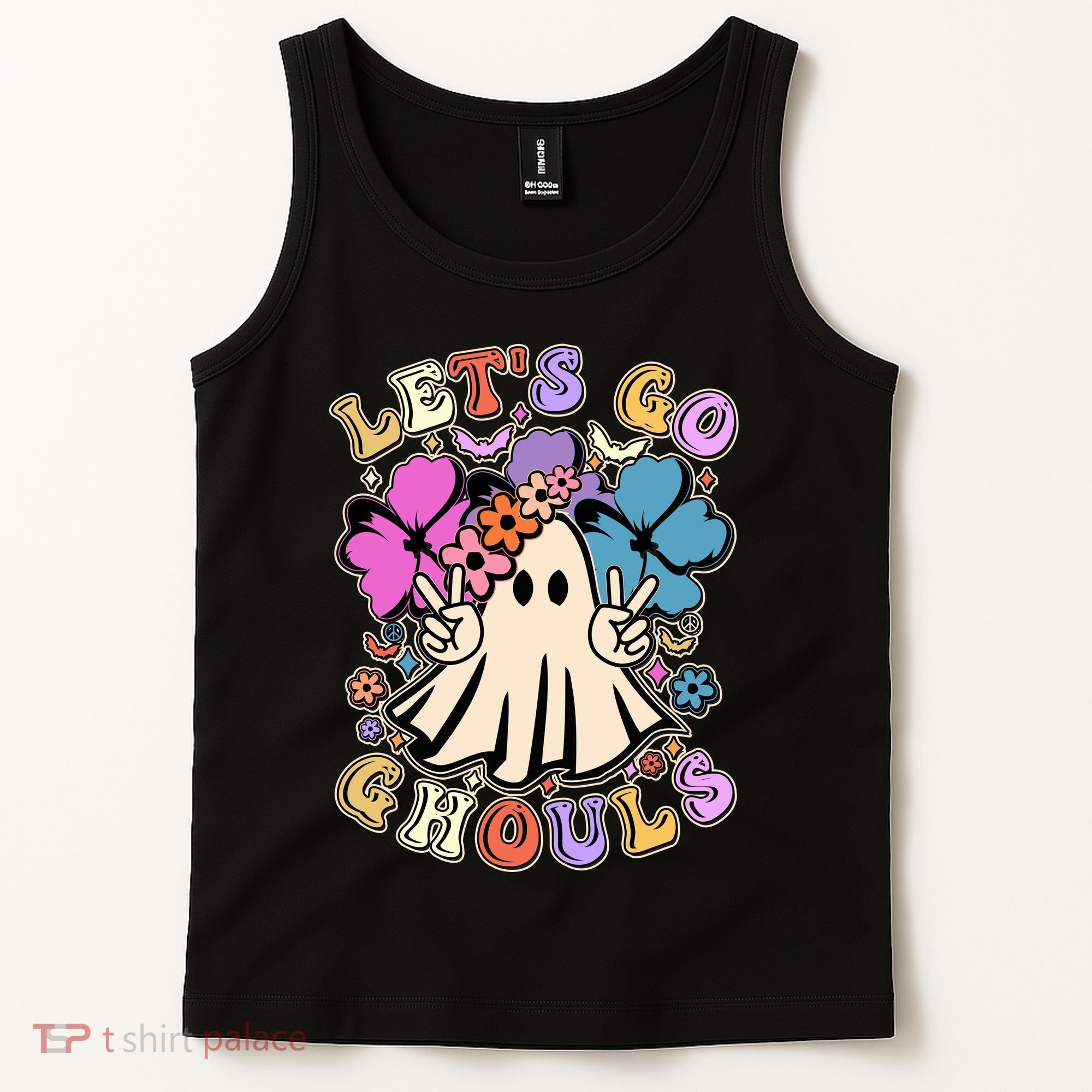 Cute Halloween Let's Go Ghouls Tank Top