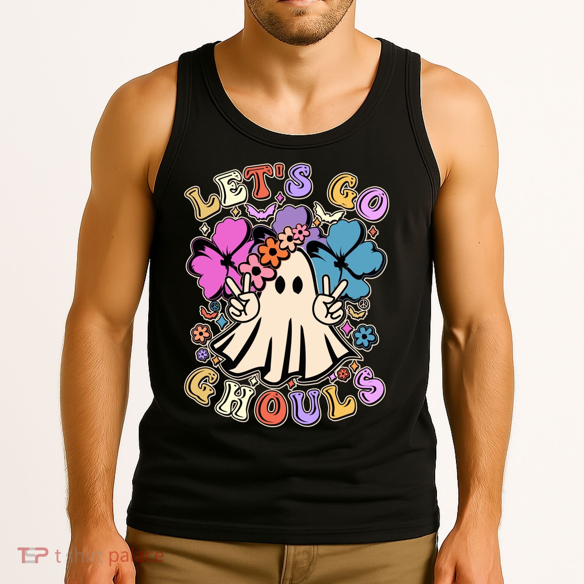 Cute Halloween Let's Go Ghouls Tank Top