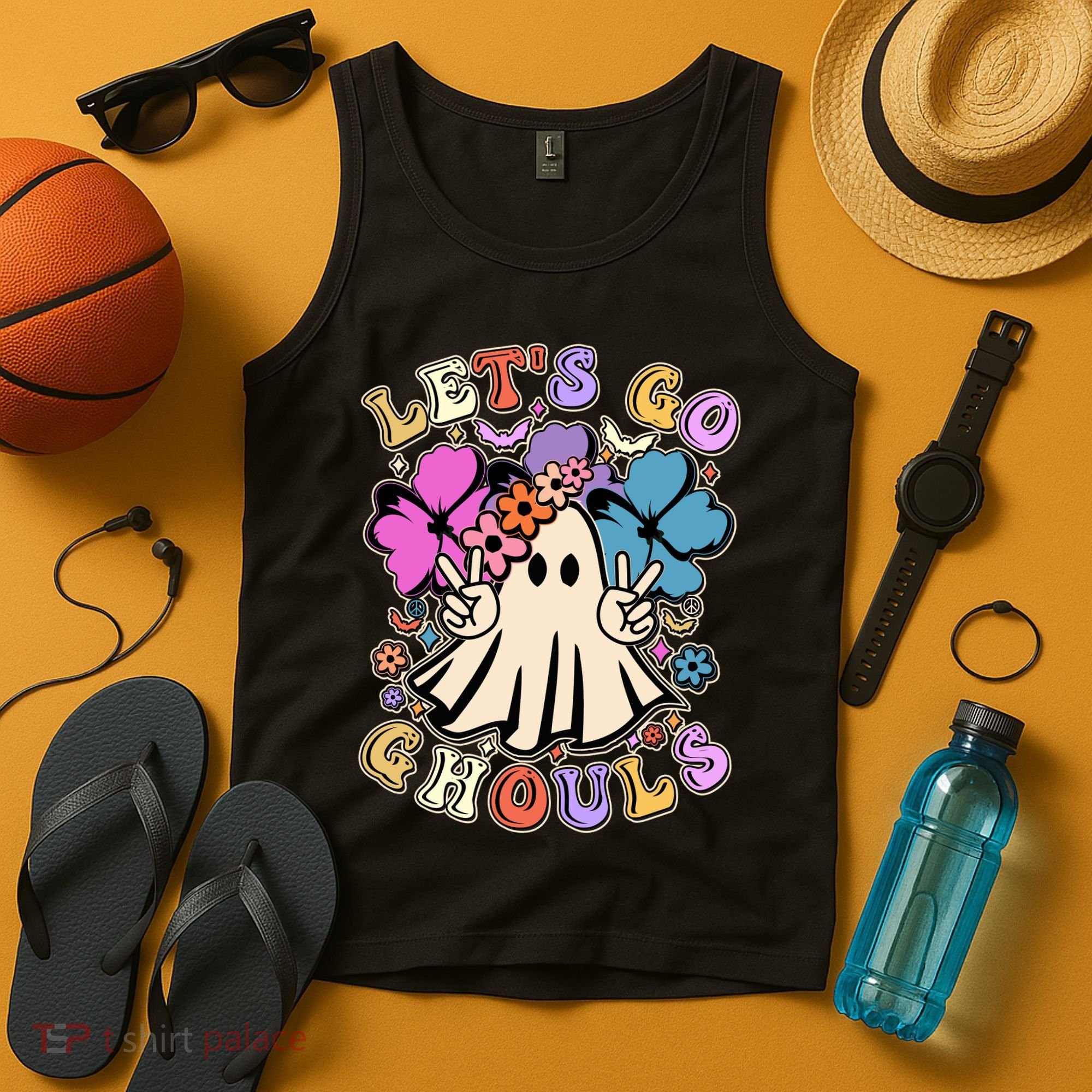 Cute Halloween Let's Go Ghouls Tank Top