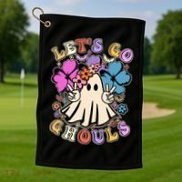 Cute Halloween Let's Go Ghouls Golf Towel thumb 1