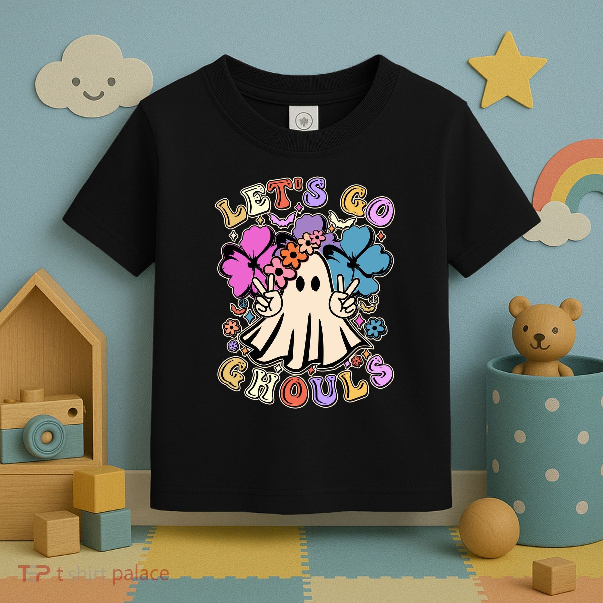 Cute Halloween Let's Go Ghouls Toddler T-Shirt