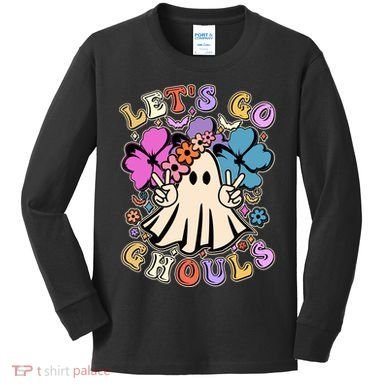 Cute Halloween Let's Go Ghouls Kids Long Sleeve Shirt