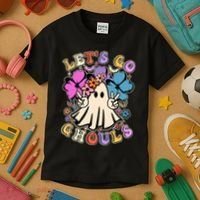 Cute Halloween Let's Go Ghouls Kids T-Shirt thumb 3