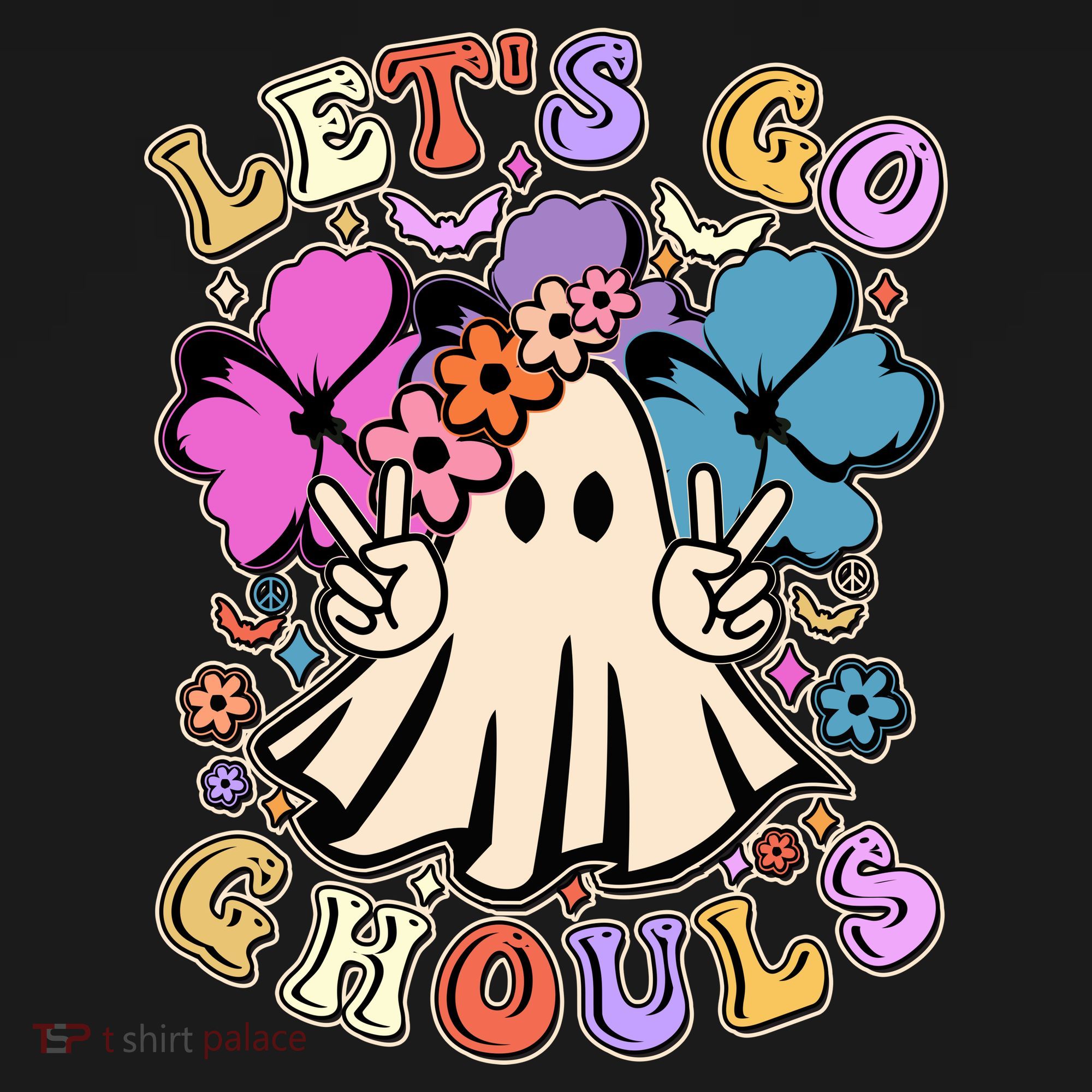 Cute Halloween Let's Go Ghouls Kids T-Shirt