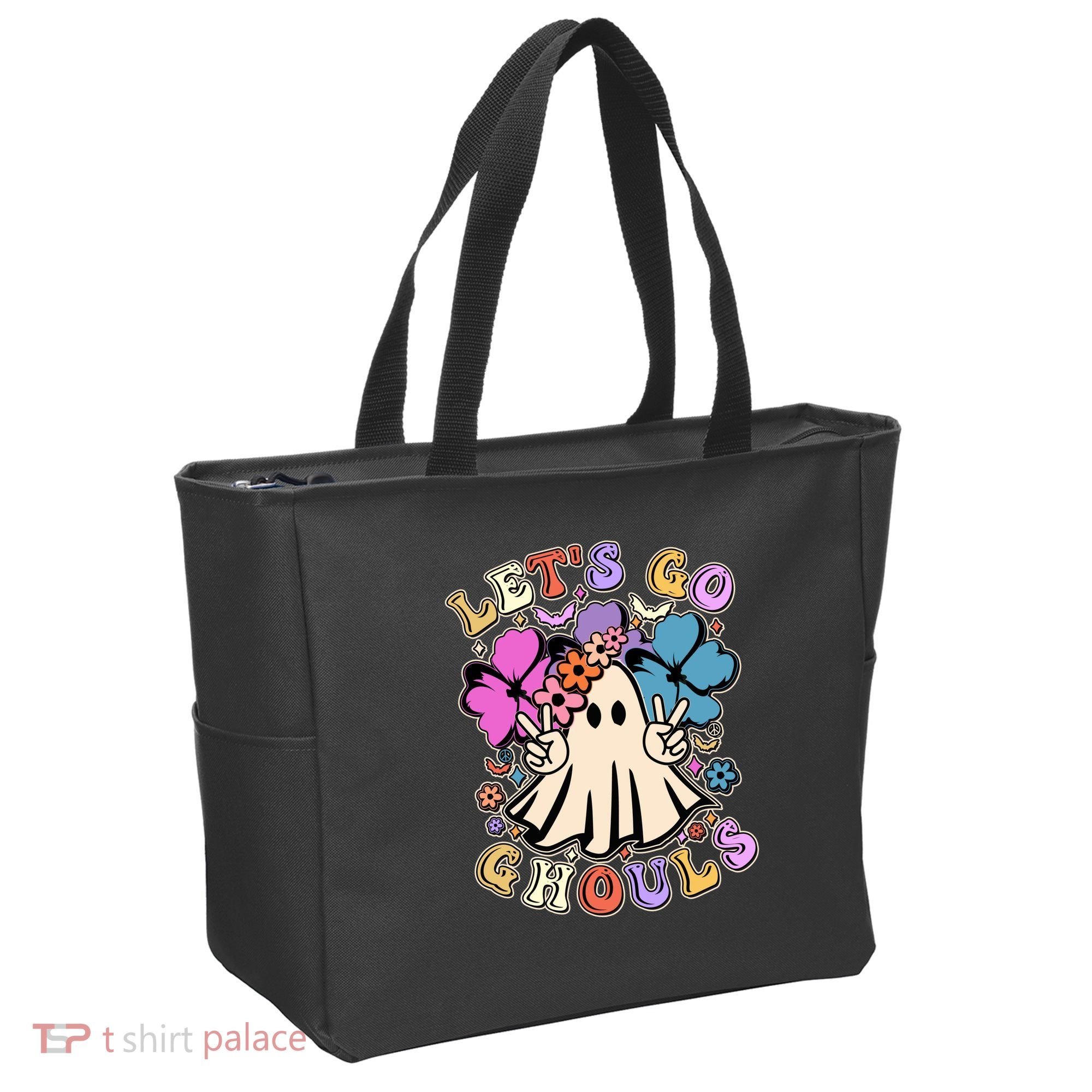 Cute Halloween Let's Go Ghouls Tote Bag