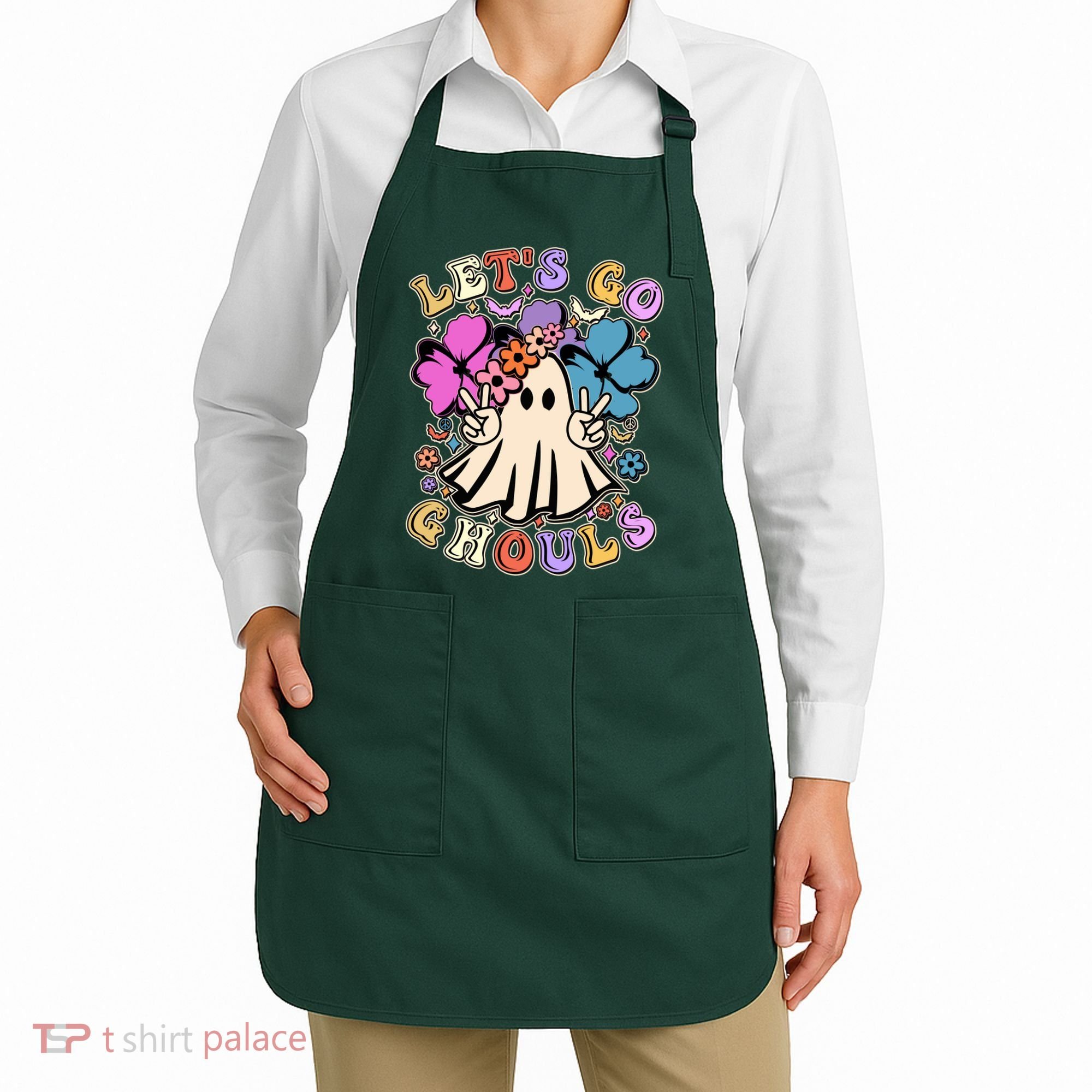Cute Halloween Let's Go Ghouls Apron