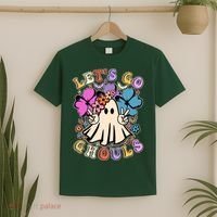 Cute Halloween Let's Go Ghouls T-Shirt thumb 2