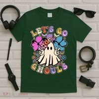 Cute Halloween Let's Go Ghouls T-Shirt thumb 5