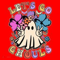 Cute Halloween Let's Go Ghouls Santa Hat thumb 1