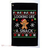 Chirstmas Holiday Looking Like A Snack Ugly Xmas Sweater Gift Golf Towel thumb 0