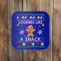 Chirstmas Holiday Looking Like A Snack Ugly Xmas Sweater Gift Coaster thumb 0