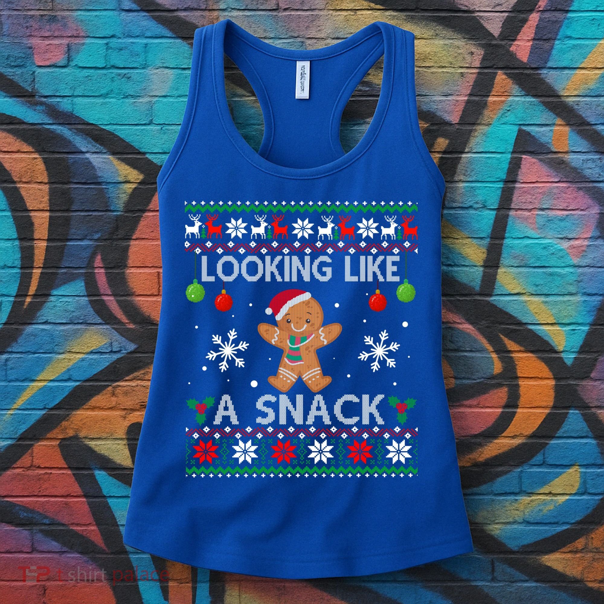 Chirstmas Holiday Looking Like A Snack Ugly Xmas Sweater Gift Women's Tank Top