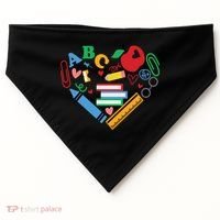 Cute Heart Love Back To School Supplies USA-Made Doggie Bandana thumb 0