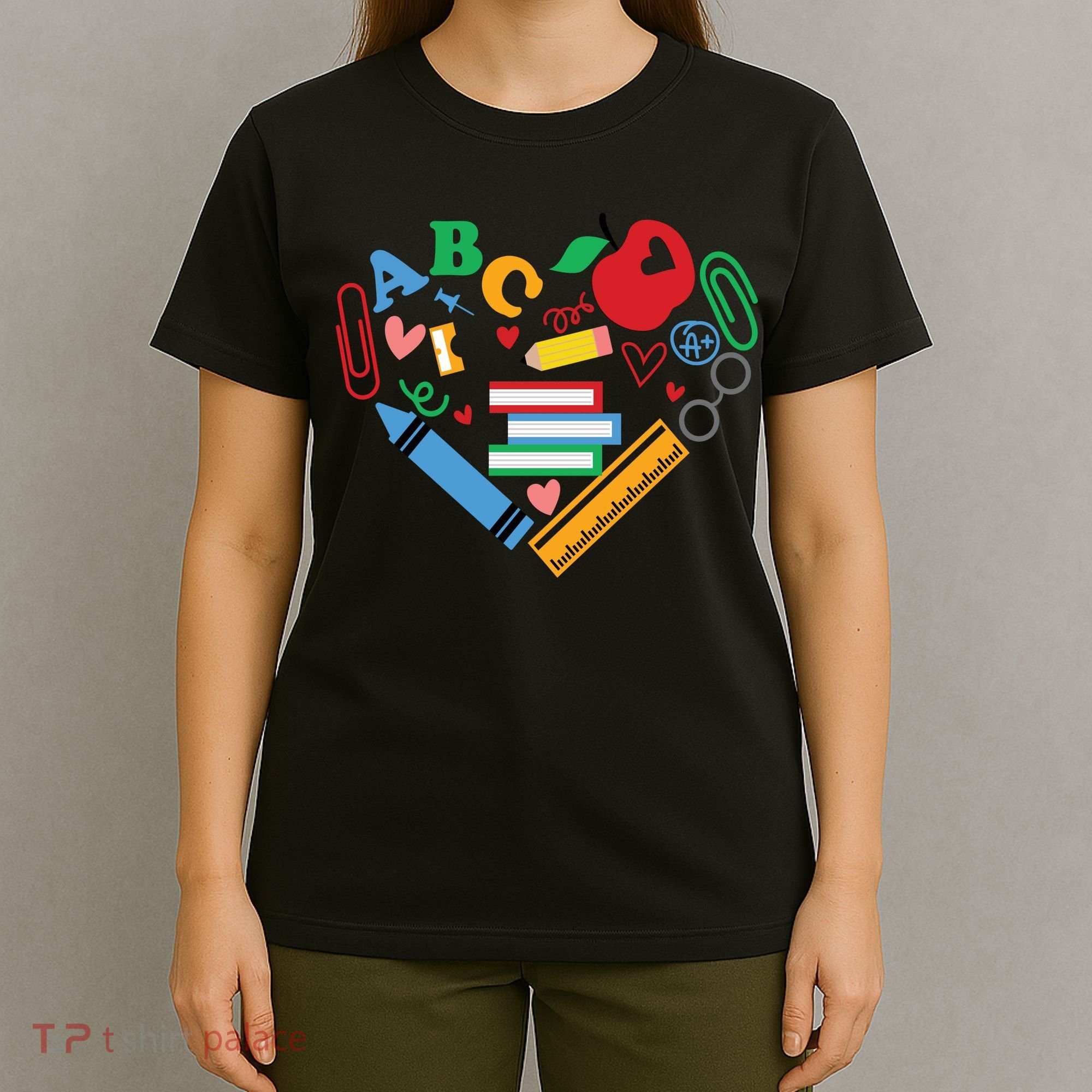 Cute Heart Love Back To School Supplies T-Shirt
