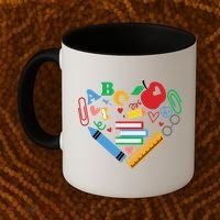 Cute Heart Love Back To School Supplies Coffee Mug thumb 2