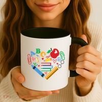 Cute Heart Love Back To School Supplies Coffee Mug thumb 3