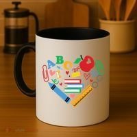 Cute Heart Love Back To School Supplies Coffee Mug thumb 4