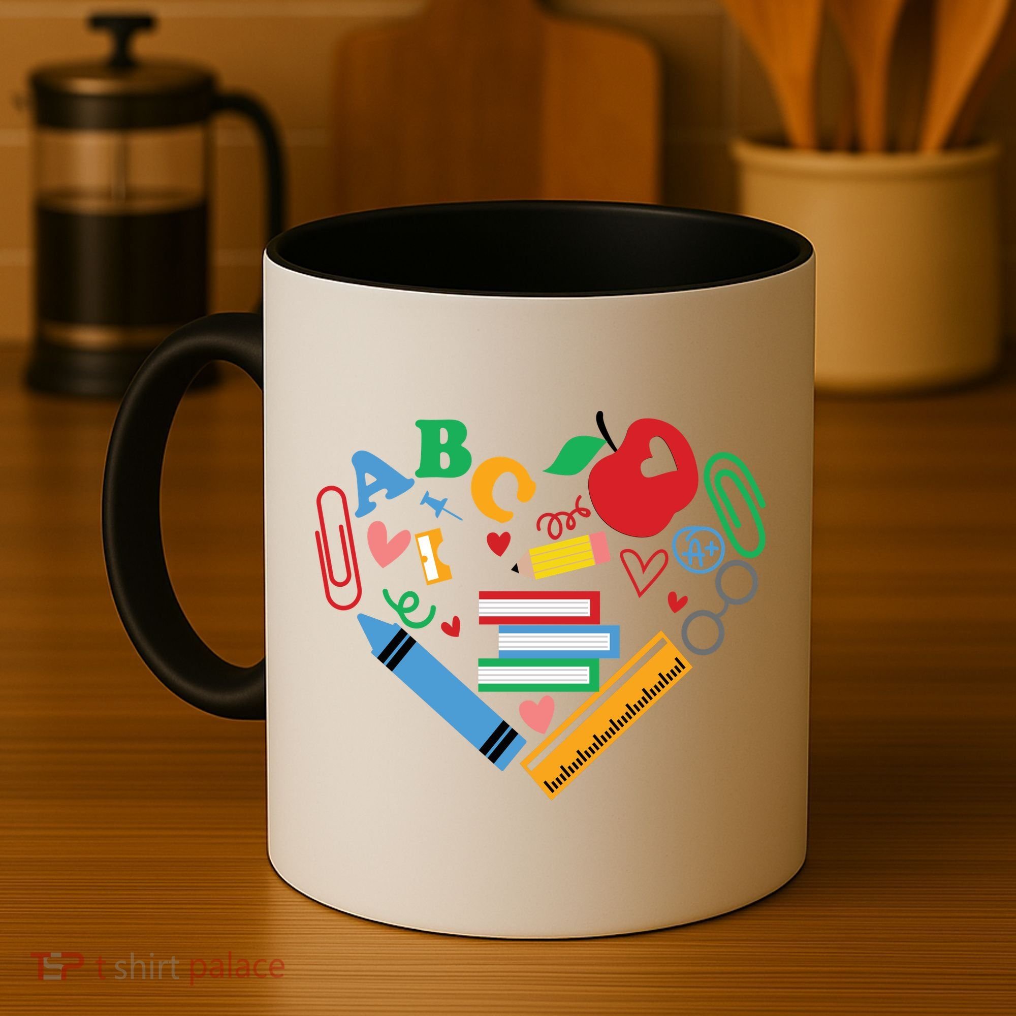 Cute Heart Love Back To School Supplies Coffee Mug