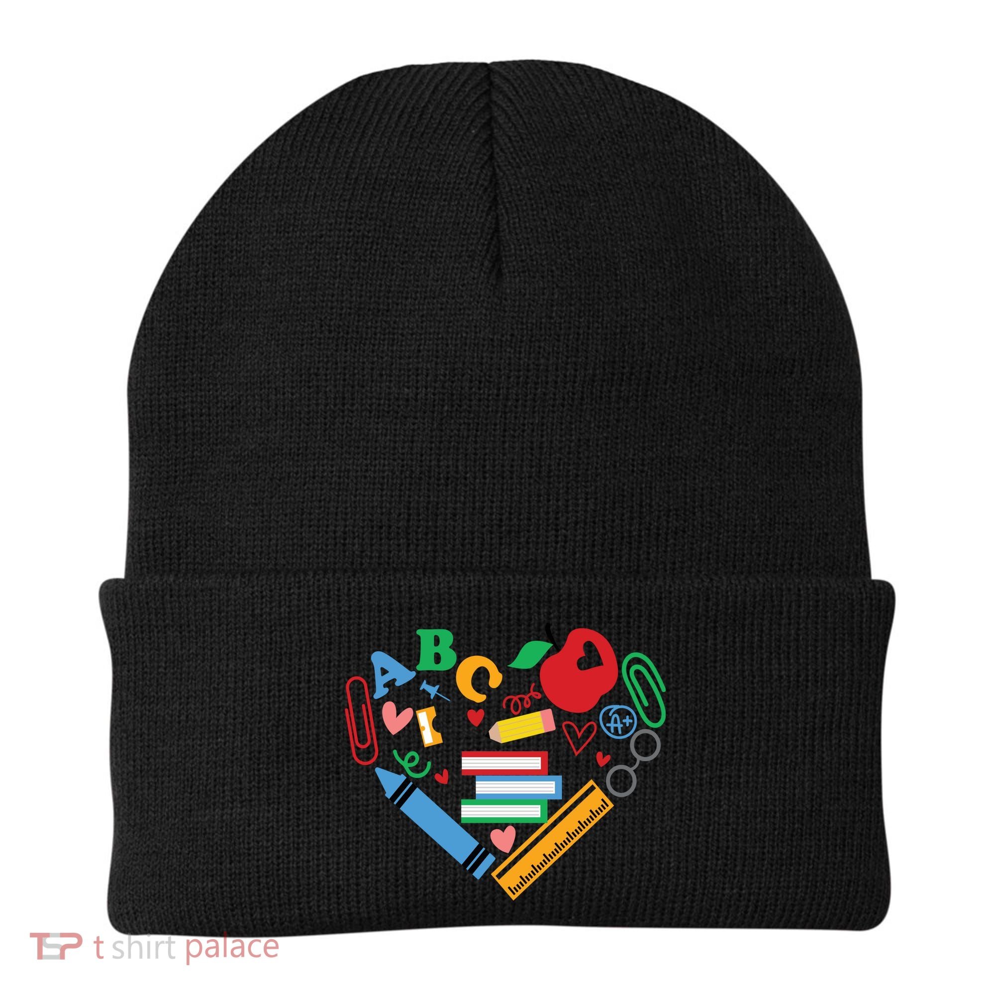 Cute Heart Love Back To School Supplies Beanie