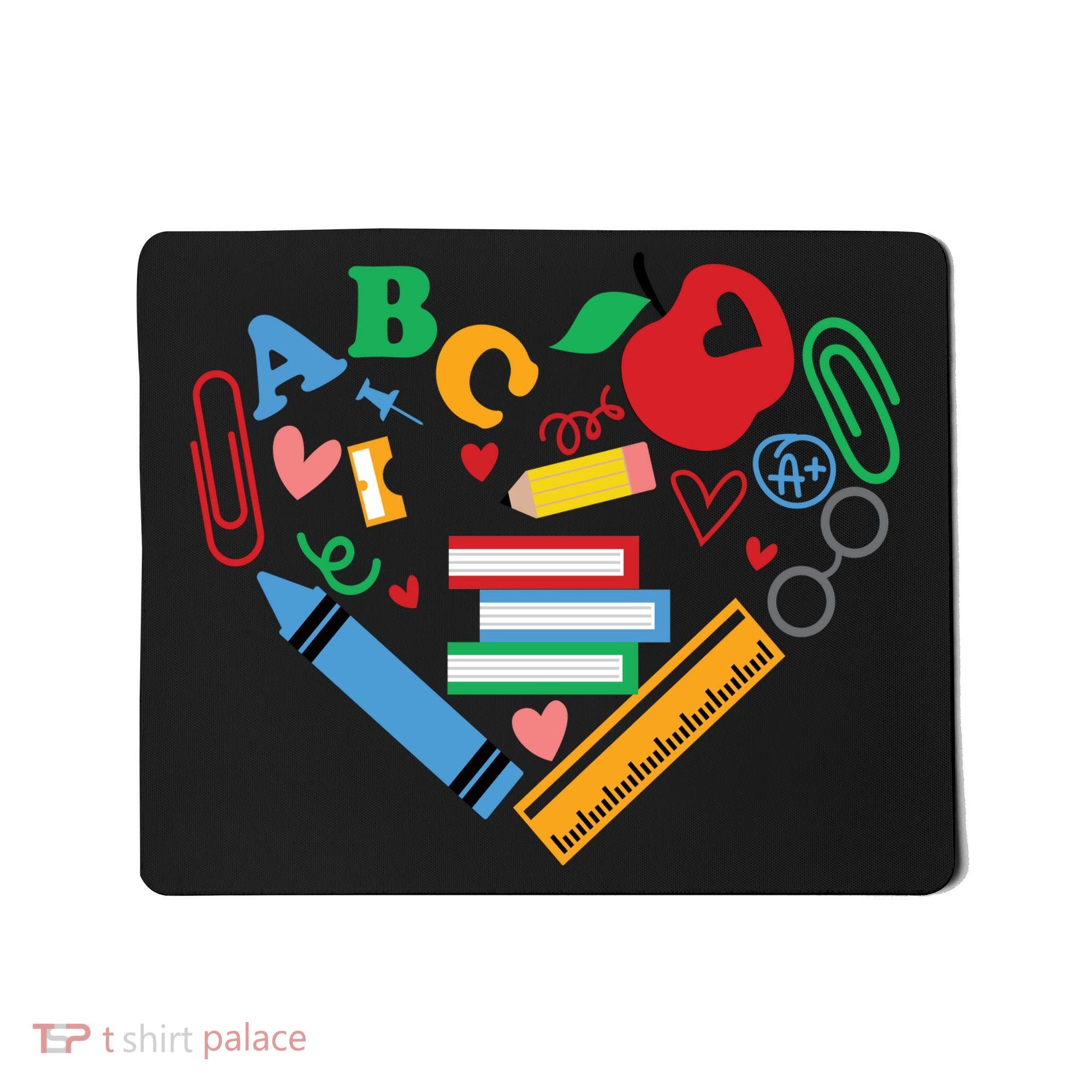 Cute Heart Love Back To School Supplies Mousepad