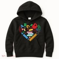 Cute Heart Love Back To School Supplies Kids Hoodie thumb 0