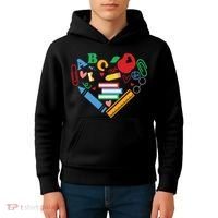 Cute Heart Love Back To School Supplies Kids Hoodie thumb 4