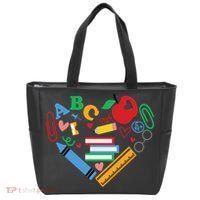 Cute Heart Love Back To School Supplies Tote Bag thumb 0