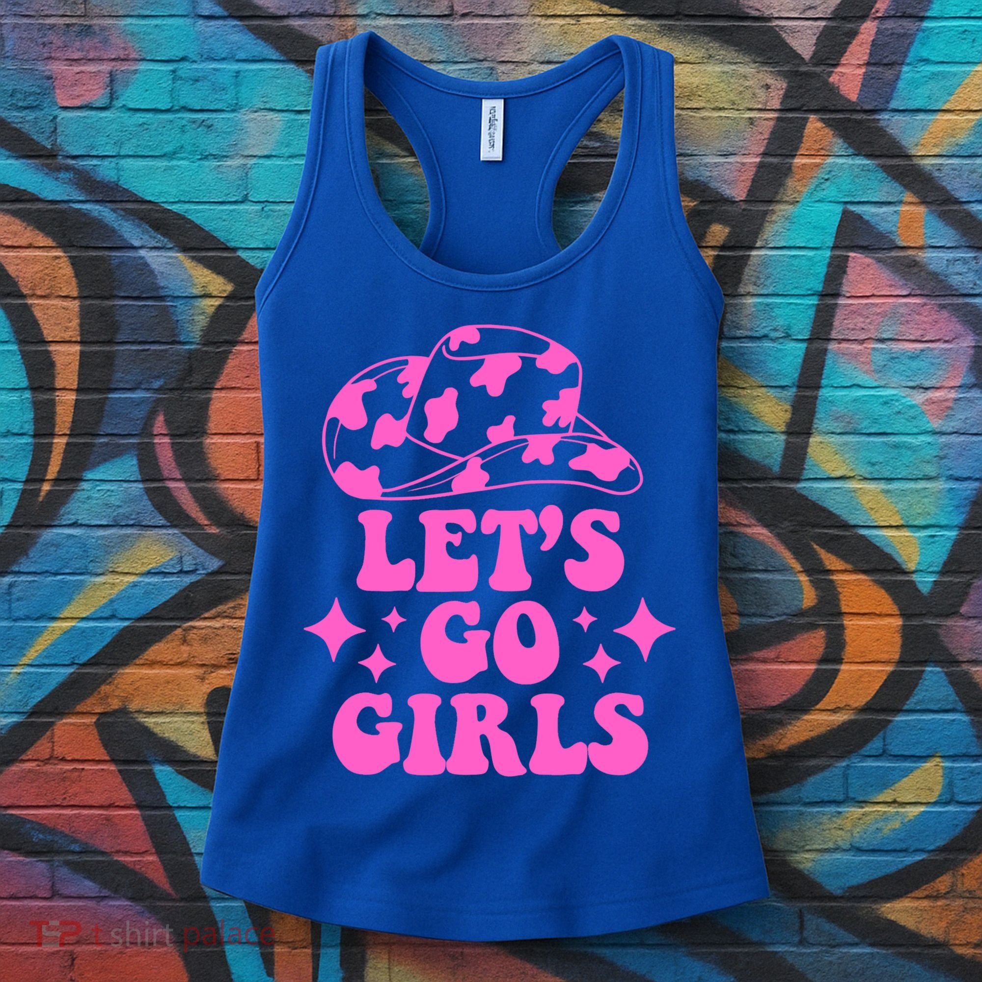Cowboy Hat Let's Go Girls Western Cowgirls Women's Tank Top